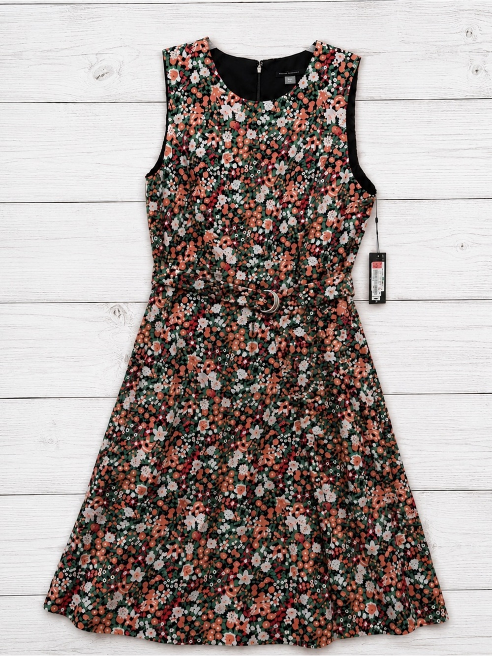 Tommy Hilfiger NWT Floral Sleeveless Midi Dress Belted Wedding Guest Size 8